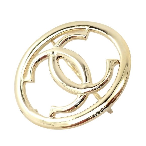 Rare! Cartier 18k Yellow Gold Signature Classic Large Double C Belt Buckle - Picture 1 of 10